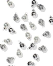 HEMA HEMA Kerstballen 3.2cm Glas Mini Zilver - 36 Stuks (zilver)