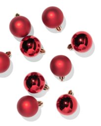 HEMA HEMA Kerstballen Set 4.1cm Plastic Rood - 9 Stuks (rood)
