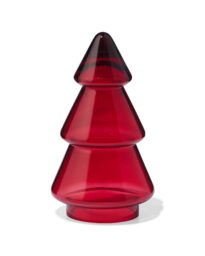 HEMA HEMA Kerstboom 8.8x8.8x12cm Glas Rood