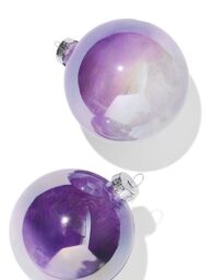 HEMA HEMA Kerstballen Set 8.5cm Paars - 2 Stuks (paars)