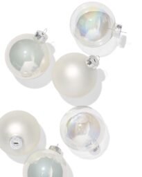 HEMA HEMA Kerstballen Set 7.2cm Glas Parel - 6 Stuks (gebroken wit)