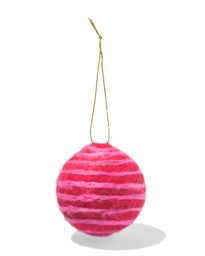 HEMA HEMA Kersthanger ⌀6cm Vilt Bal Rood-ecru (multi)