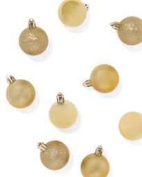 HEMA HEMA Kerstballen Ø3.5cm Plastic - 9 Stuks (goud)