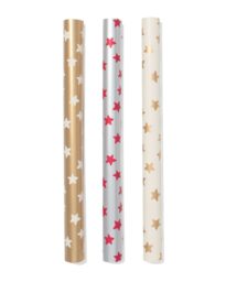 HEMA HEMA Cadeaupapier Sterren 50x200cm - 3 Stuks