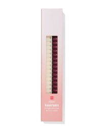 HEMA HEMA Huishoudkaarsen ⌀2.2x25cm Ribbel Donkerrood - 2 Stuks (donkerrood)