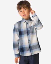 051 Kinderoverhemd Ruiten Blauw (blauw)