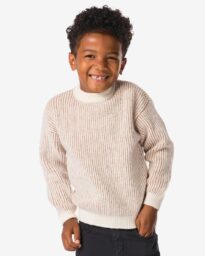 HEMA HEMA Kindertrui Rib Strepen Bruin (bruin)