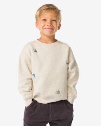 HEMA HEMA Kinder Sweater Grafisch Zand (zand)