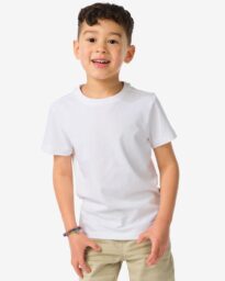 051 Kinder T-shirts Biologisch Katoen - 2 Stuks Wit (wit)