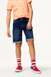 051 Kindershort Jogdenim Donkerblauw (donkerblauw)
