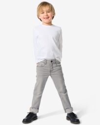 HEMA Kinder Broek Jogdenim Skinny Fit Grijs (grijs)