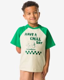 HEMA Kinder T-shirt Geblokt Groen (groen)