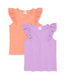 HEMA Kindersinglet - 2 Stuks Perzik (perzik)