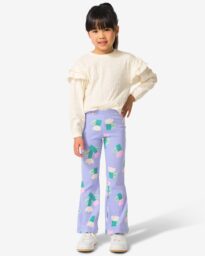 HEMA Kinderlegging Flared Bloemen Paars (paars)