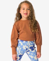 HEMA HEMA Kinder T-shirt Rib Bruin (bruin)