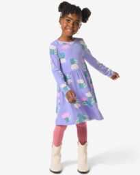 HEMA Kinderjurk Bloemen Paars (paars)