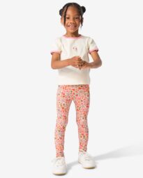 HEMA Kinderleggings Rib Bloemen - 2 Stuks Lavendel (lavendel)