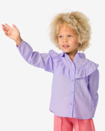 HEMA HEMA Kinderblouse Volant Lichtpaars (lichtpaars)