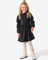 HEMA HEMA Kinderjurk Velvet Zwart (zwart)