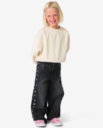 HEMA HEMA Kinderjeans Wide Fit Zwart (zwart)