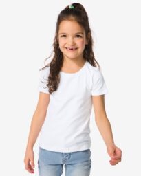 051 Kinder T-shirts Biologisch Katoen - 2 Stuks Wit (wit)