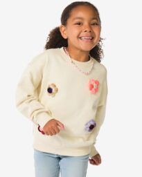 HEMA HEMA Kindersweater Bloemen Ecru (ecru)