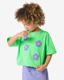 HEMA Kinder T-shirt Bloemen Groen (groen)