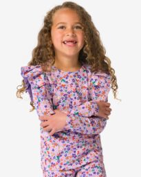 HEMA Kindershirt Bloemen Lavendel (lavendel)