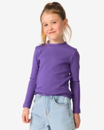 HEMA HEMA Kindershirt Rib Donkerpaars (donkerpaars)