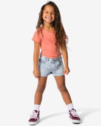 HEMA HEMA Kinder Korte Broek Strepen Lichtblauw (lichtblauw)