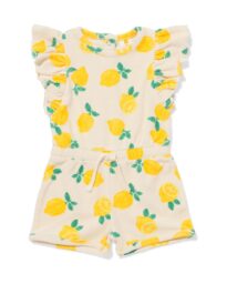 HEMA Babyjumpsuit Badstof Citroenen Ecru (ecru)