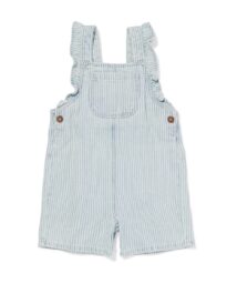HEMA Babytuinbroek Strepen Denim (denim)