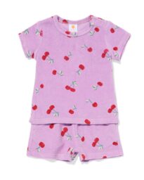 HEMA Baby Kledingset Badstof Paars (paars)
