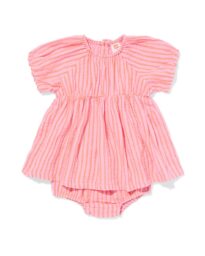 HEMA Baby Kledingset Mousseline Strepen Roze (roze)