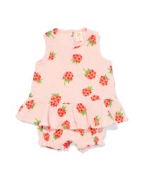 baby kledingset mousseline frambozen lichtroze
