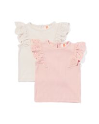baby T-shirts rib - 2 stuks lichtroze