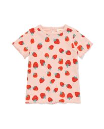 HEMA Baby T-shirt Rib Aardbeien Lichtroze (lichtroze)