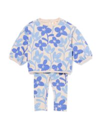 051 Baby Kledingset Bloemen Blauw (blauw)