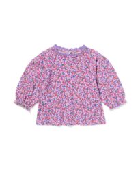 051 Babyshirt Bloemen Paars (paars)