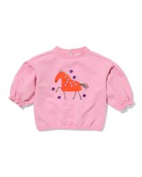 051 Babysweater Paard Roze (roze)