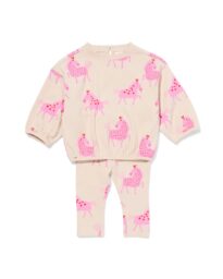 HEMA HEMA Baby Kledingset Paarden Roze (roze)