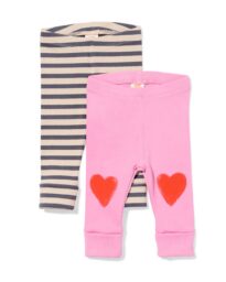 baby meegroeileggings rib hartjes roze