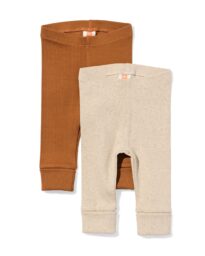 HEMA Baby Meegroeileggings Rib - 2 Stuks Bruin (bruin)