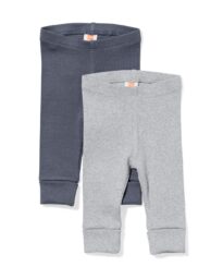 HEMA HEMA Baby Meegroeileggings Rib - 2 Stuks Grijs (grijs)