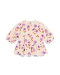 HEMA Kinderjurk bloemen ecru