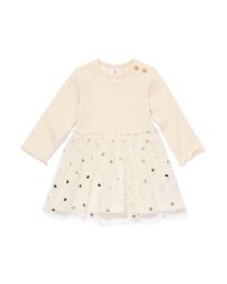 HEMA HEMA Babyjurk Hartjes Gebroken Wit (gebroken wit)