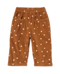 HEMA HEMA Babybroek Corduroy Bloemen Bruin (bruin)