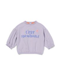 babysweater &apos;c&apos;est formidable&apos; paars