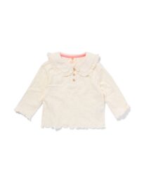 051 Baby T-shirt Met Kraag Gebroken Wit (gebroken wit)