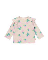 HEMA Baby T-shirt Bloemen Ecru (ecru)